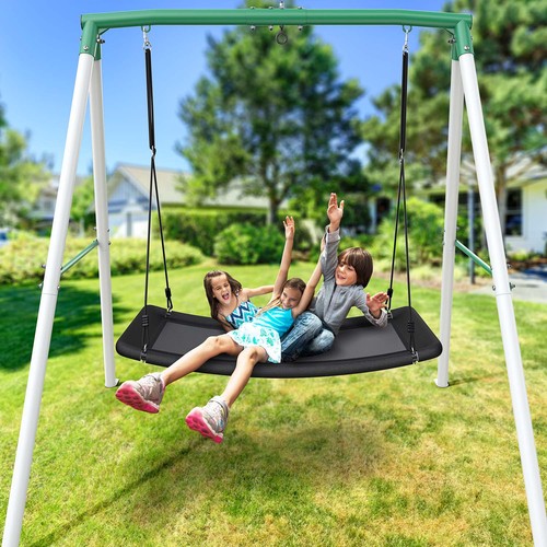 Trekassy Heavy Duty Swing Set for Kids Adult with Metal Frame 60" Platform Swing - Picture 3 of 9