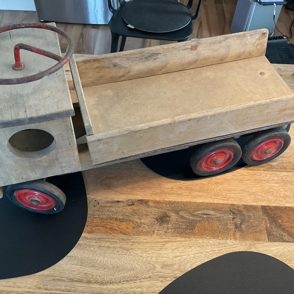 Holz Lastwagen Wisa Gloria / Holzspielzeug Sammler Deko Kipper Massiv Schwer Rar - Bild 4 von 4