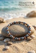 Hematite Prism Bracelet | Two Tone 6mm Faceted Bead | Unisex | Sizes 14-20cm
