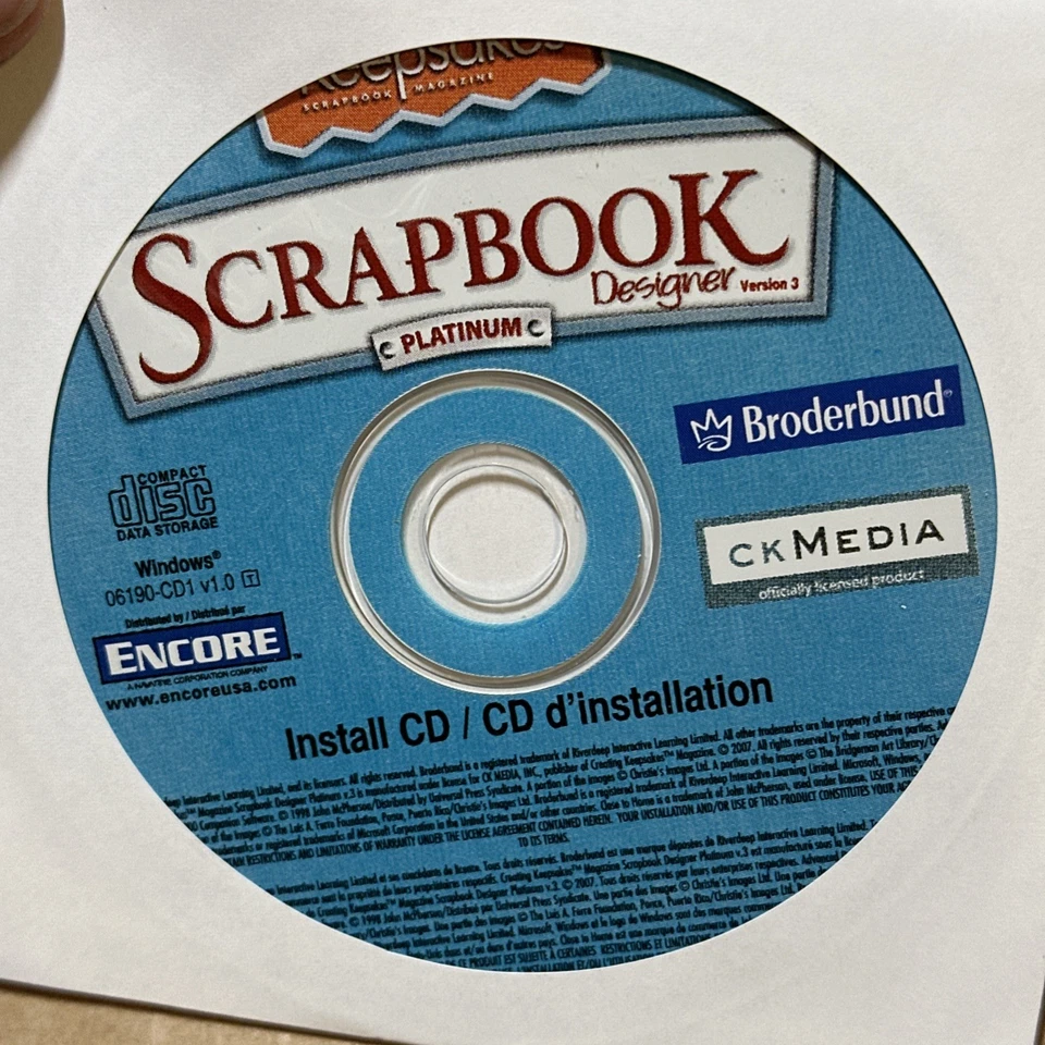 Broderbund Creating Keepsakes Scrapbooking Designer PC Software CD 4 Disks - Image 4 of 4