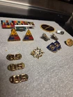 Vintage MILITARY Pins Ribbons West Point Army WW2 quartermaster theater war