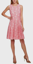 NEW TOMMY HILFIGER Pink Lace Fitn& Flare Cocktail~Party~Easter Dress Sz. 12