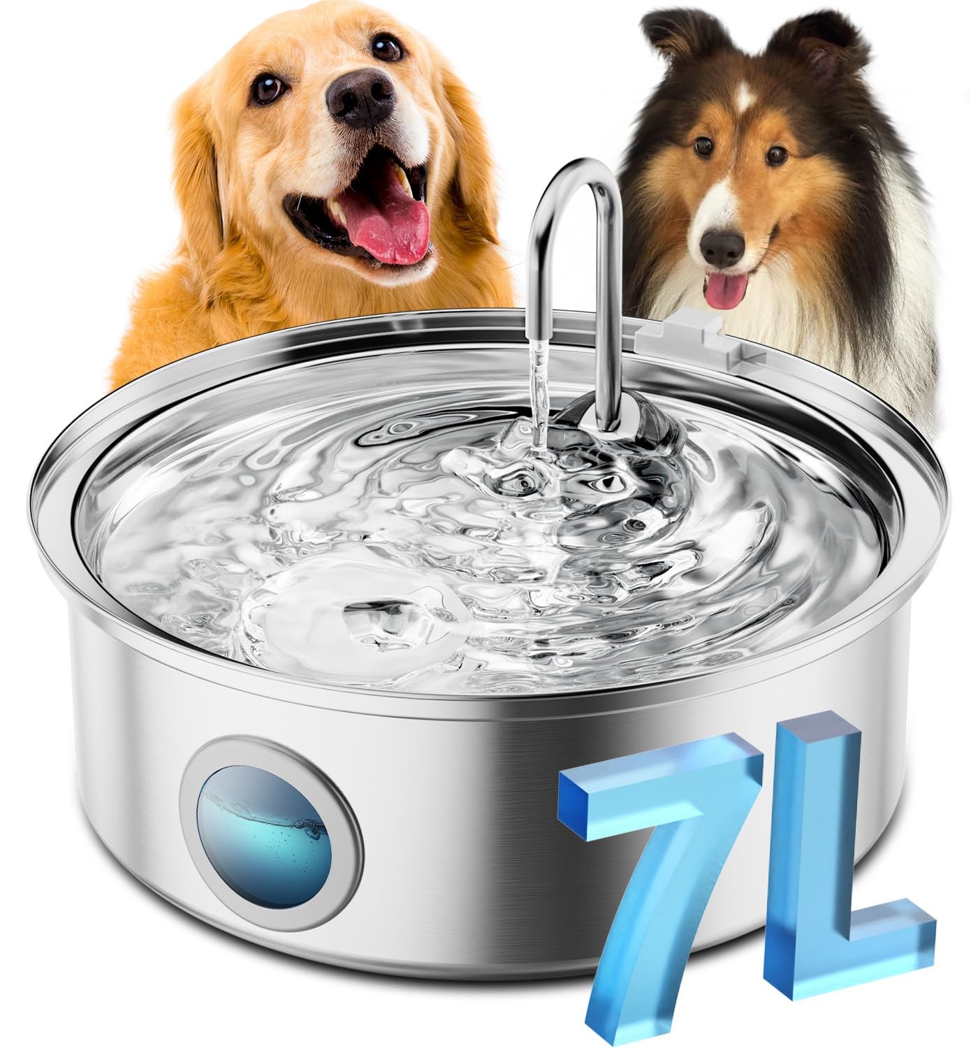 Fontana Automatica Cani Acciaio 7L: Igiene e Acqua Fresca Continua