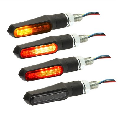 3 in 1 mini LED Blinker mit Rück & Bremslicht schwarz für Chopper & Custom Bike