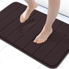 Brown Memory Foam Bath Mat, 30" X 20", Ultra Soft and Non-Slip Bathroom Rugs, Wa