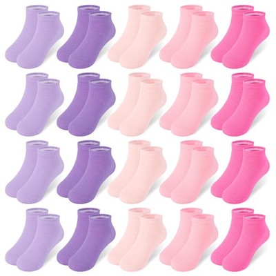 LAETBBE 20 Pairs Girls Socks Toddler Ankle 2-4T, #4 Pink Colourful
