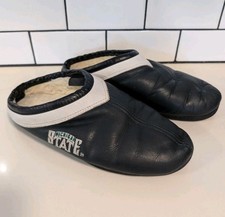 VTG Michigan State MSU Genuine Leather Slippers Size 11 USA Made Sherpa Lined