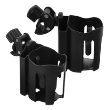 2pcs Cup Holder Organizer For Wheelchair Walker With Phone Mount Attachment