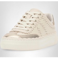Vince Camuto Jenile Sneakers White Leather with Gold Size 7