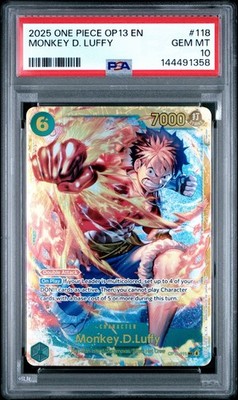 2025 One Piece OP13 #118 Monkey D. Luffy PSA 10 GEM MINT | eBay