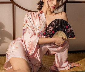 Women's Sexy Floral Kimono Nighties Robe Gown Lingerie Yukata Sleepwear Costume