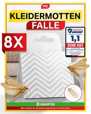 PIC Kleidermottenfalle, 8 Stück – Mottenschutz für Kleiderschrank und Kleidung