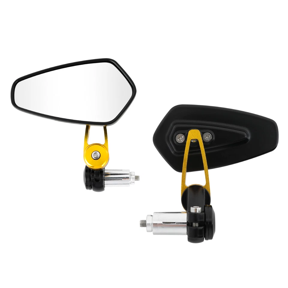 Gold 7/8" 22mm Handle Bar End Mirrors Rearview For 390 690 790 890 990 1090 1290 - Image 2 of 4