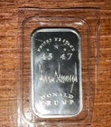 2026 Donald Trump 45 & 47 1oz Silver Bar.999 unc.