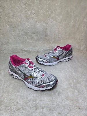 Mizuno Wave Rider 14 Womens Size 8.5 Narrow 2A Silver Pink Runners NWOT (2011)