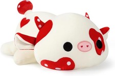 Onsoyours Cute Cow Plushie, Soft Stuffed 12 apos; apos;, Red Mushroom