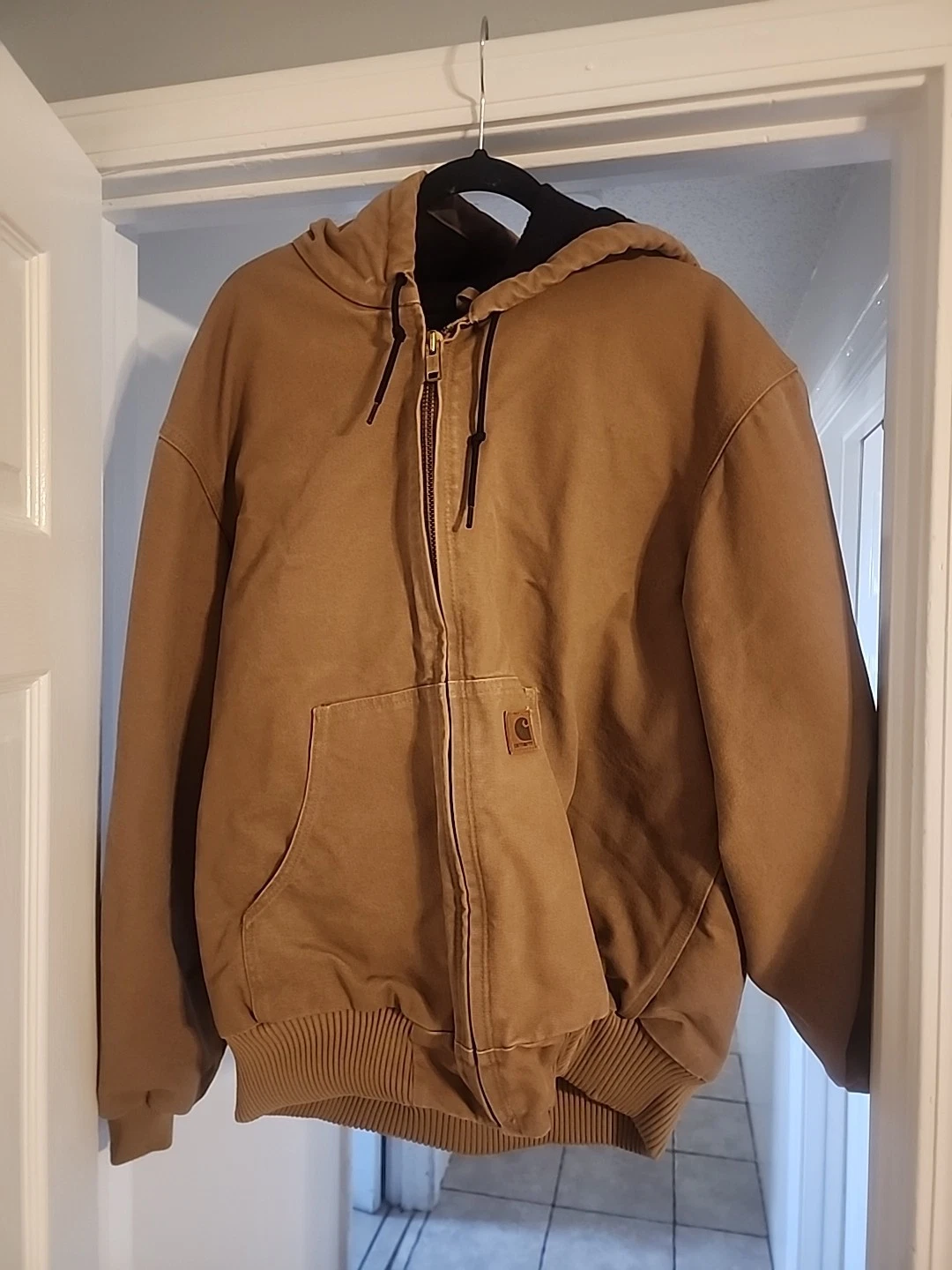Carhartt Men's Durable Cotton Blend Jacket Size XL Brown Full Zip