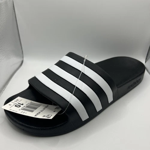Adidas Adilette Aqua Slides per adulti taglia 10 US Core nero bianco nuvola