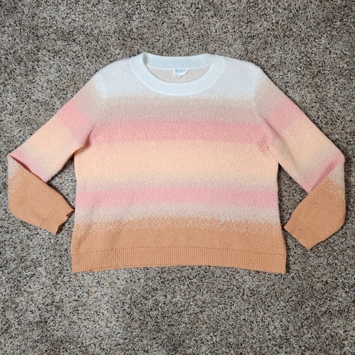 Candace Cameron Bure Women's Top Knit Sweater Size Large Ombre Peach Pink - Picture 1 of 7