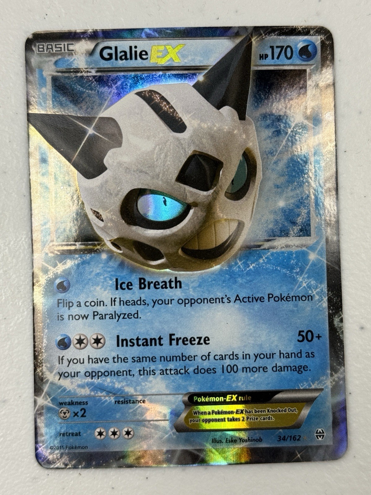 Pokemon Glalie EX 34/162 Breakthrough Holo NM