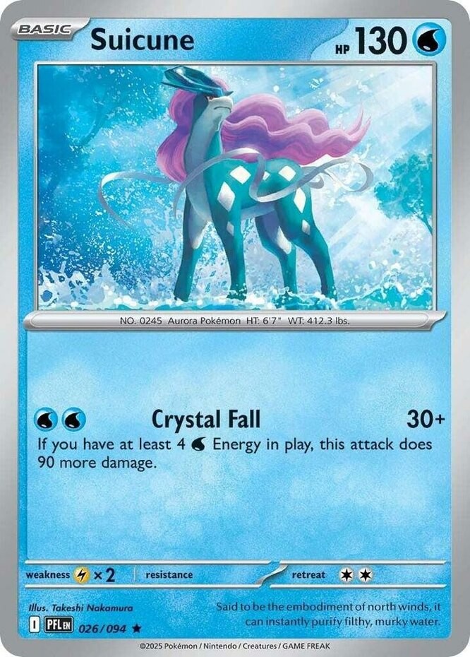 Pokemon Suicune - 026/094 - Holo Rare NM-Mint Phantasmal Flames