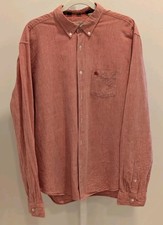 Burberry Brit Shirt Brick Button Down Long Sleeve Solid Classic Fit Linen Cotton