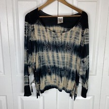Vocal S Small Fringe Top Blouse Tie Dye Studded Cowgirl Made in USA Festival