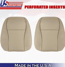 2012 2013 For Toyota Highlander Driver & Passenger Top Perf Leather Covers Tan