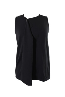 Alfani Schwarz Reißverschluss Drape-Front TOP XS