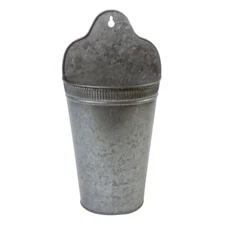 Set of 2 Vintage Inspired Weathered Metal 12" Wall Pockets