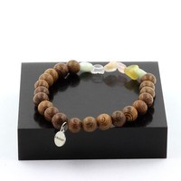 Steine Und MinéRaux. Armband Beryll Morganit Du Brazilien + Holzperlen 8 Mm. Fab
