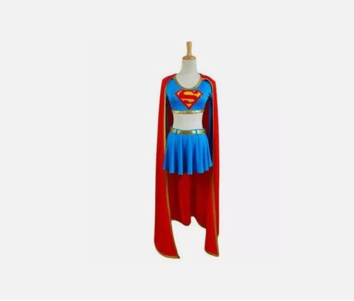 DC Comics Supergirl Cosplay Kostüm getrennte Version Cape Kleid komplettes Set - Bild 7 von 7