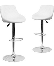 Flash Furniture Caldwell 2 Pack Contemporary White Vinyl Bucket Seats