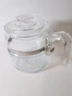Pyrex Vintage  6 Cup Glass Coffee Percolator- 7756  POT & LID  ONLY Pls See Pics