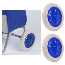 Shopping Cart Wheel Replacement 6.3 Inch Diameter Plastic Foaming Blue Set of 2