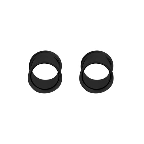 Pair of Surgical Steel PVD Black Double Flare Ear Tunnels Earlets Gauges Plugs - Picture 49 of 108