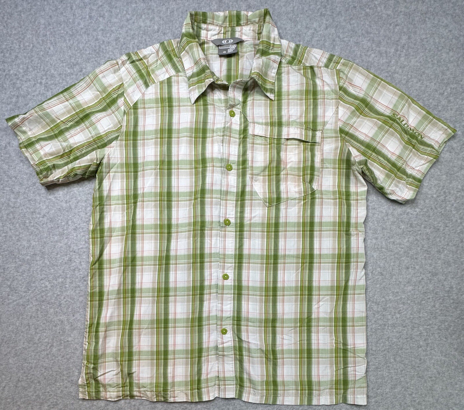 SALOMON Tracks Camicia Bottone Manica Corta Leggera Asciugatura Rapida ActiLITE 30 UPF Uomo L
