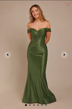 David  s Bridal Galina Signature Sculpted Off Shoulder Gown Martini Olive