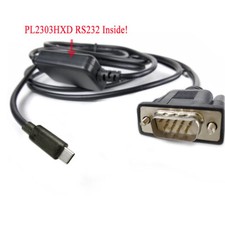 5.9ft USB-C Type C to DB9 Male RS232 Serial Cable w/ PL2303HXD for Win 10/MAC OS
