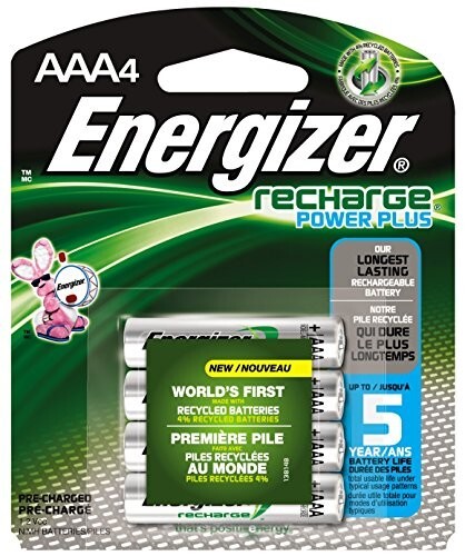 Best Batteries Energizer Rechargeable AAA Batteries NiMH 800 mAh Pre-charged 4PK-image