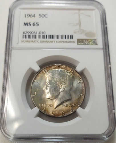 *TONED* 1964 KENNEDY 50C HALF DOLLAR NGC MS65 #6299051-010