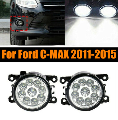Pair LED Bumper Lamp Fog Light For Ford Explorer 2011-2015 C-MAX 2013-2018 LH+RH