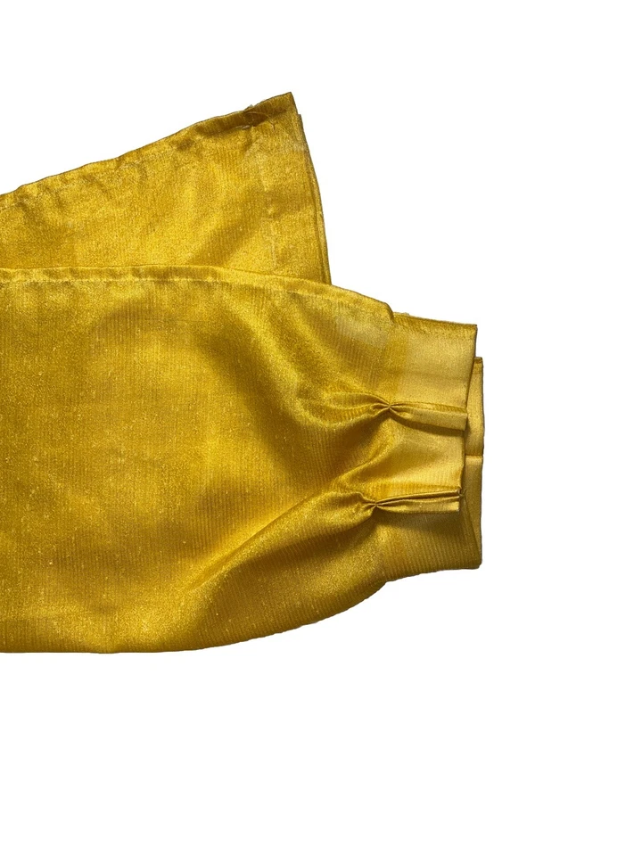 4件套复古60年代窗帘面板黄色透明褶帘82长独特 — 第 3/4 张图片