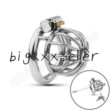 Stainless Steel Metal Male Chastity Belt Cage Device Restraint with Tube Locks