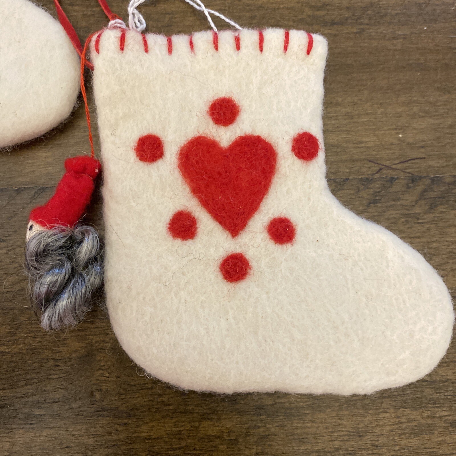 Handmade Wool Felt Christmas Stocking Ornaments, Set 3 eBay