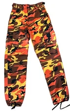 ROTHCO Camo Pants orange black Military Cargo Sz Men’s XS (see pics) NWOT