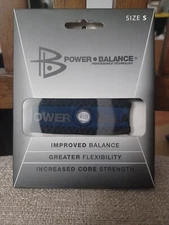 Rare Material POWER BALANCE bracelet Size Small Color Blue On Black