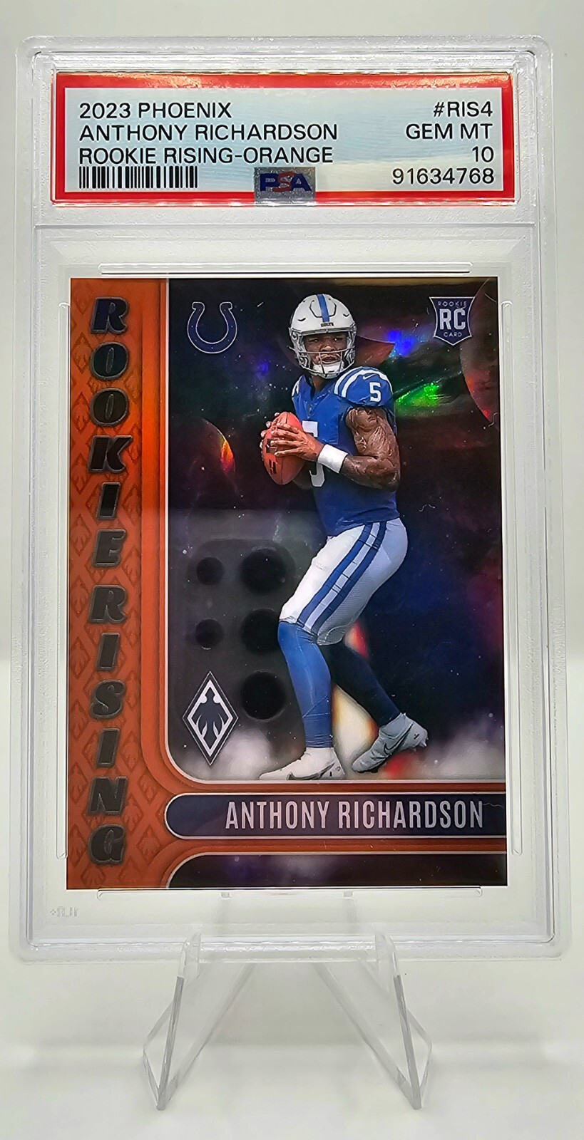 2023 Panini Phoenix Anthony Richardson Orange Rookie Rising SP 98/99 - PSA 10