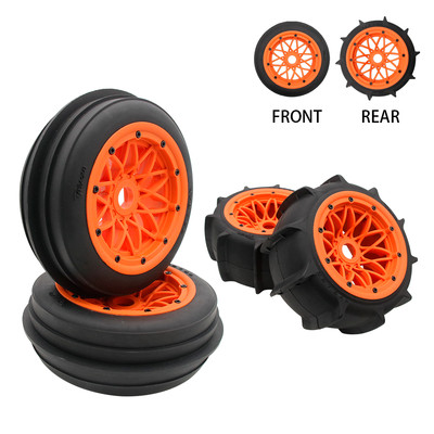 RC 1/5 Desert Sand Orange 24mm Hex Front Rear Wheel Tires For HPI Rovan Baja 5B