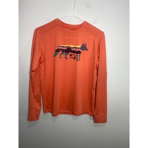 Patagonia Capilene Silkweight Graphic Long Sleeve Top Kids XL(14) Thumb Holes